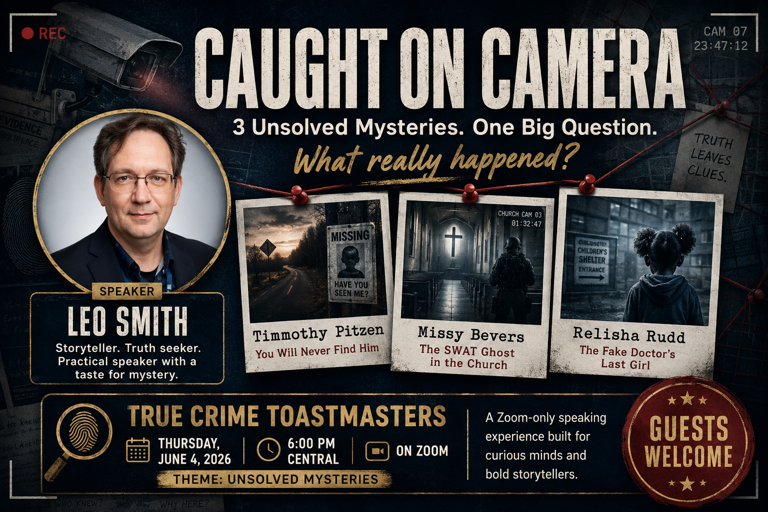 Caught on Camera speaker graphic for Leo Smith